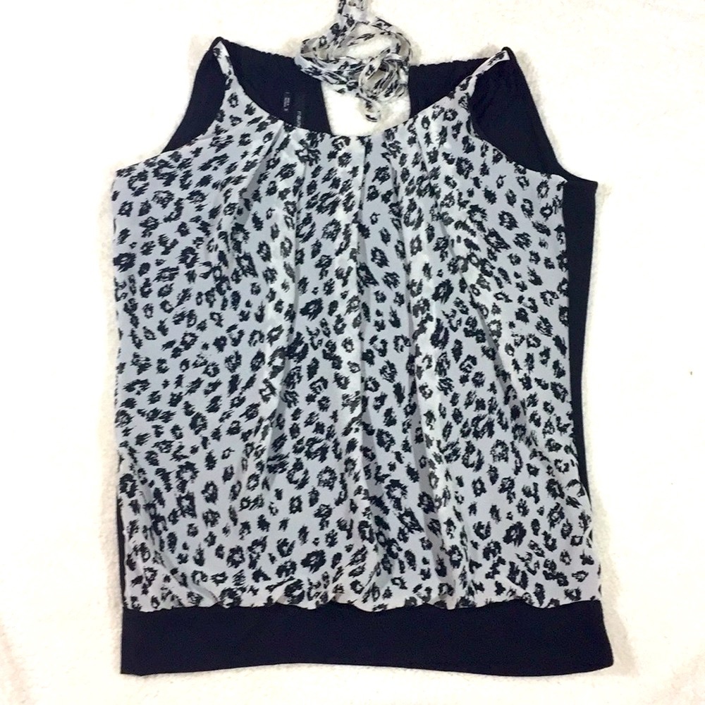 Leopard Print Halter Neck Top Size M